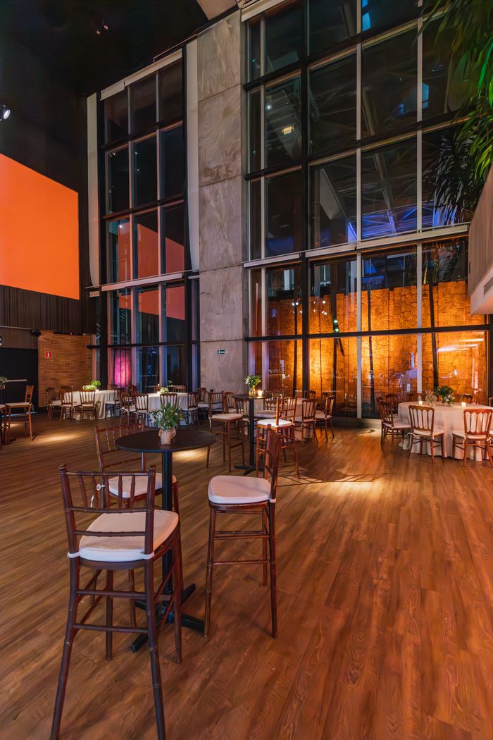 Stylishly decorated indoor venue perfect for celebrations, with modern decor and ample seating.